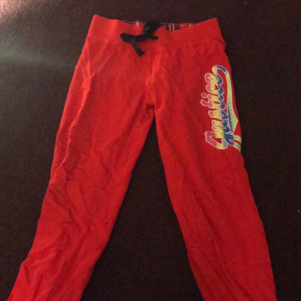 Red sweat pants